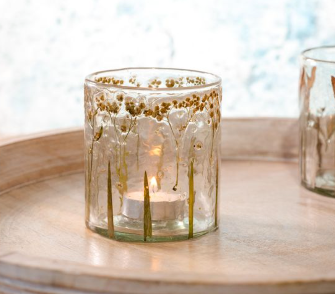 Pressed Flower Candleholder