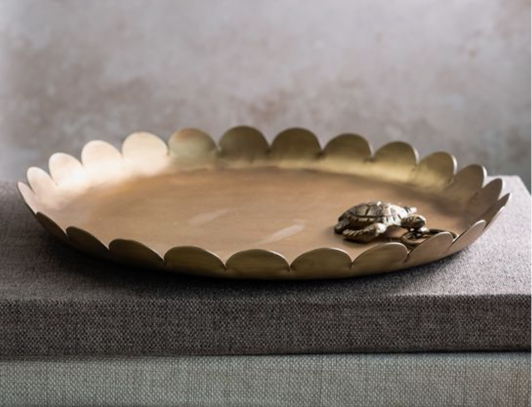 Scalloped Brass Tray