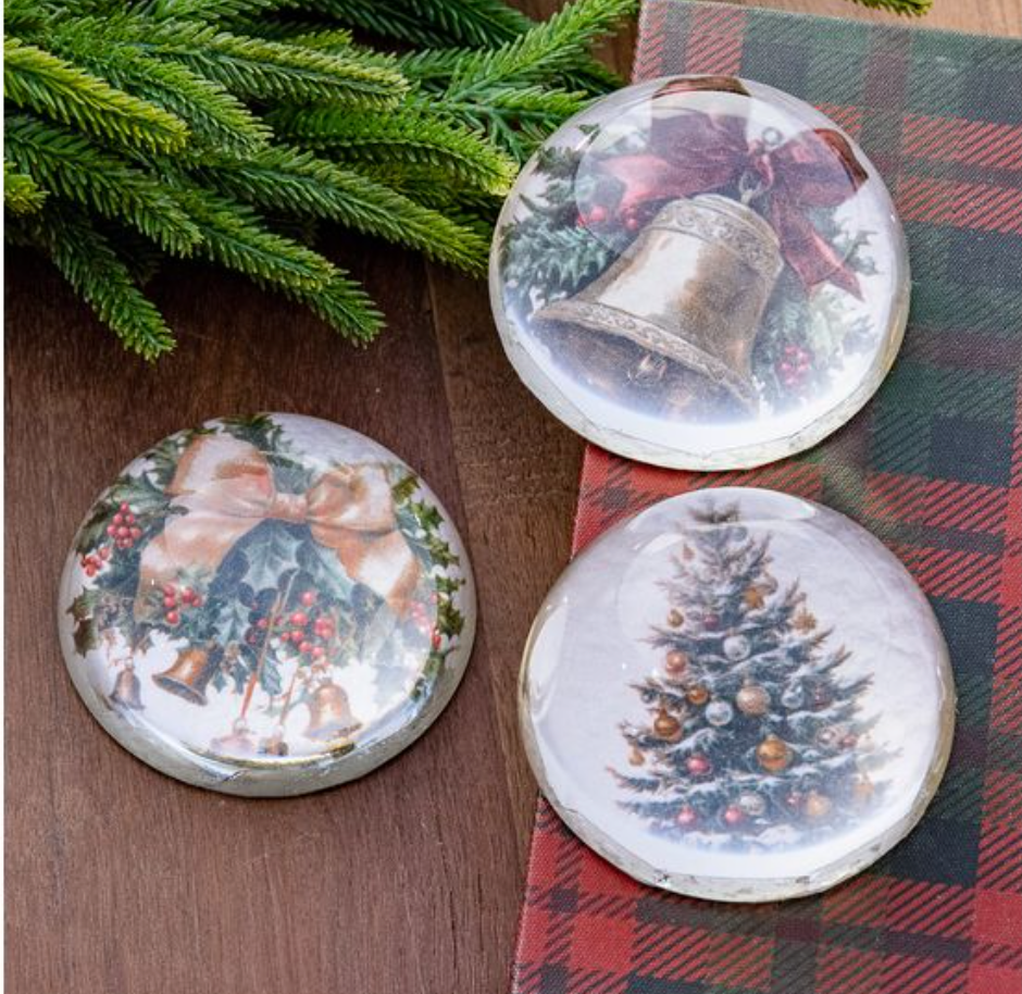 Holiday Glass Paperweight - 3 Styles