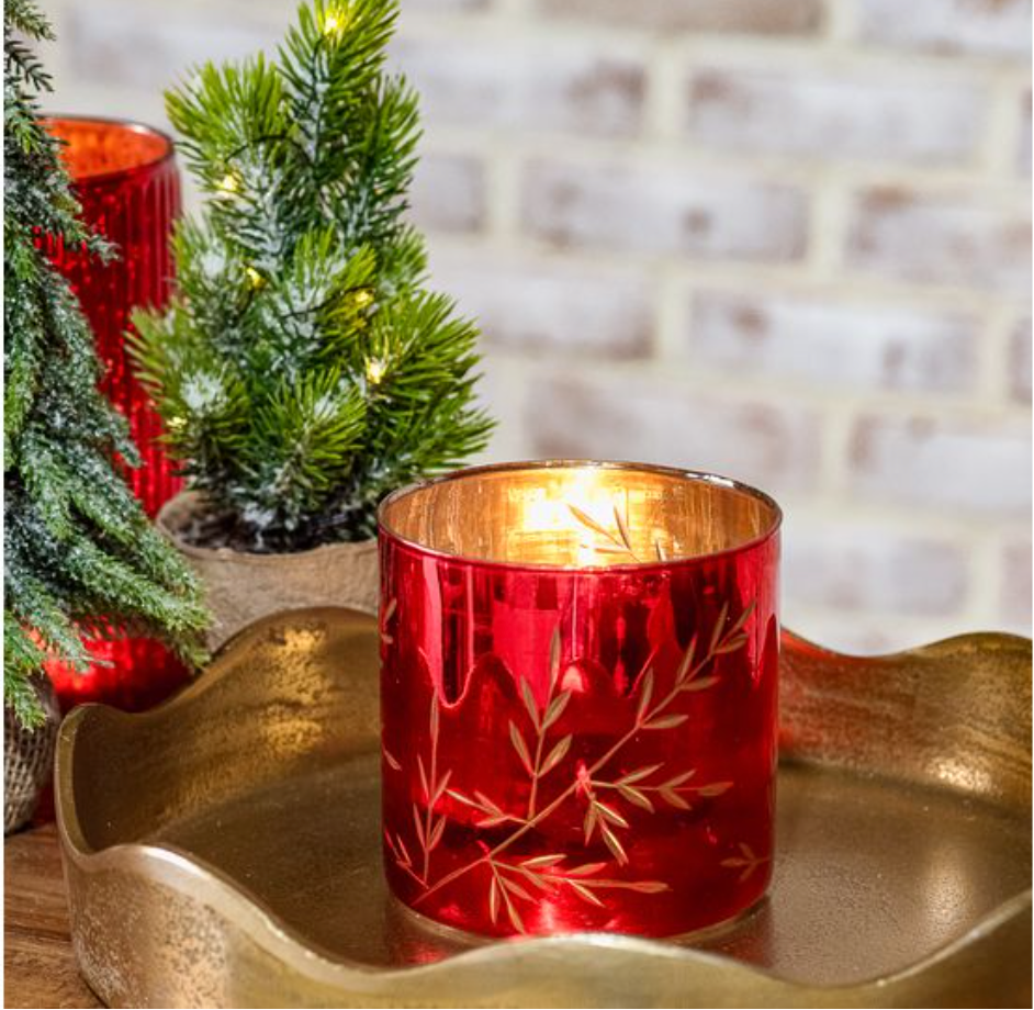 Red Glass Votive Holder
