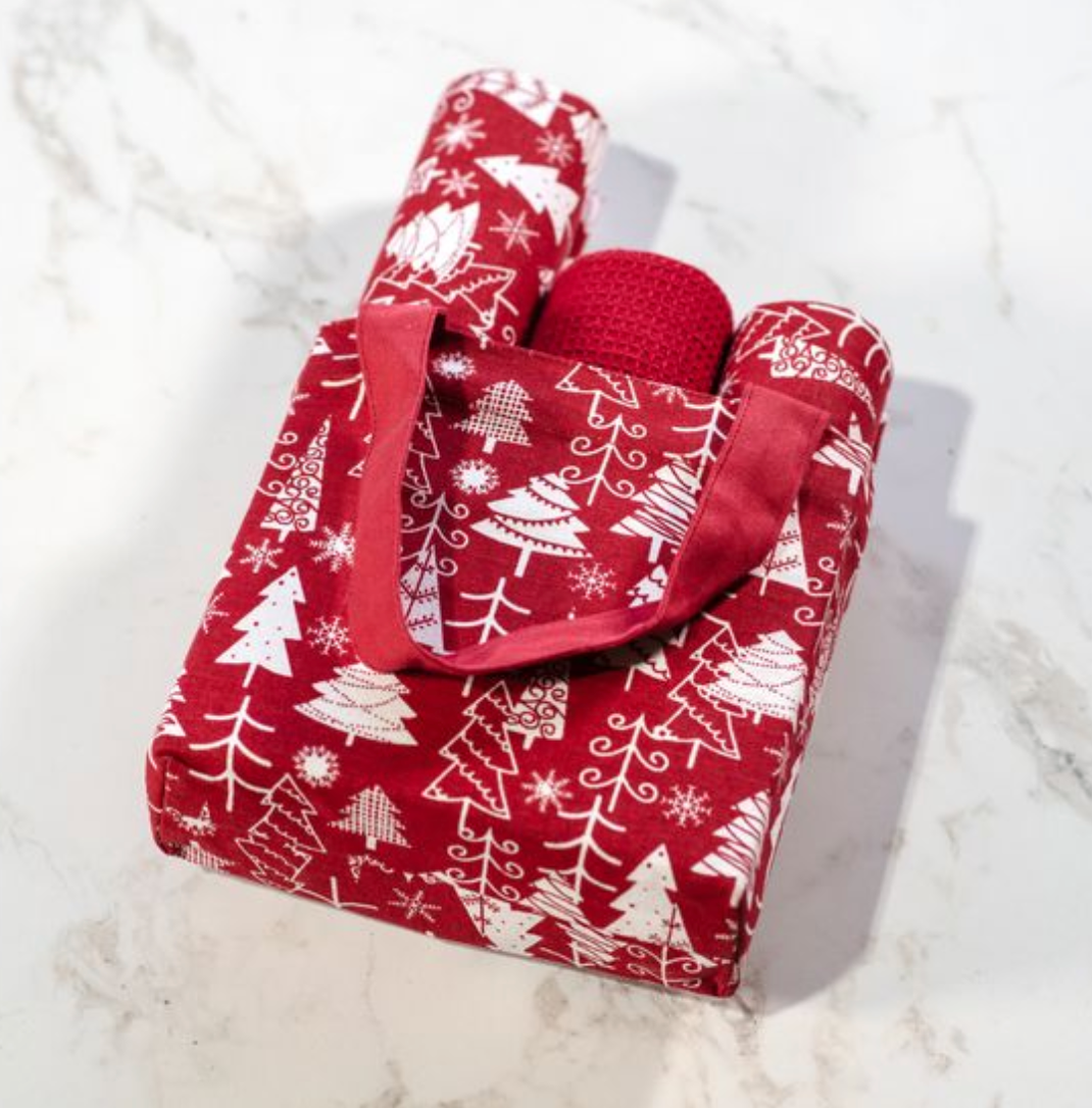 Holiday Tea Towels in Bag - Gift Set (2 Styles)