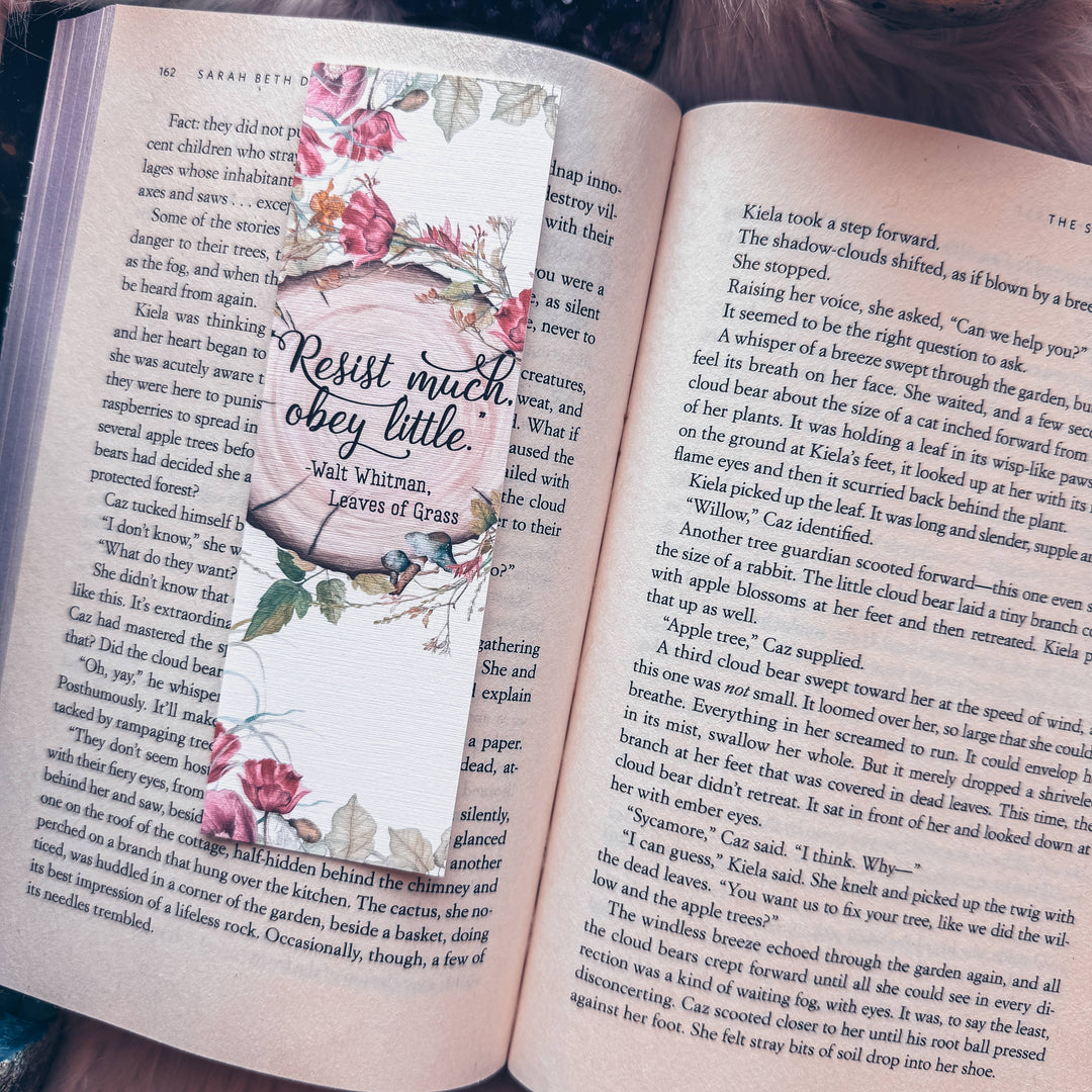 Leaves of Grass Walt Whitman Quote Watercolor Bookmark