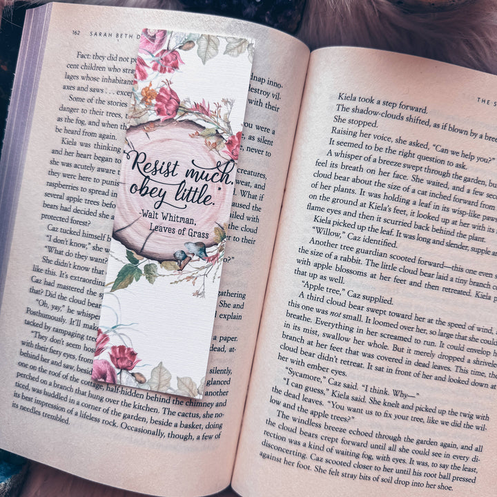 Leaves of Grass Walt Whitman Quote Watercolor Bookmark