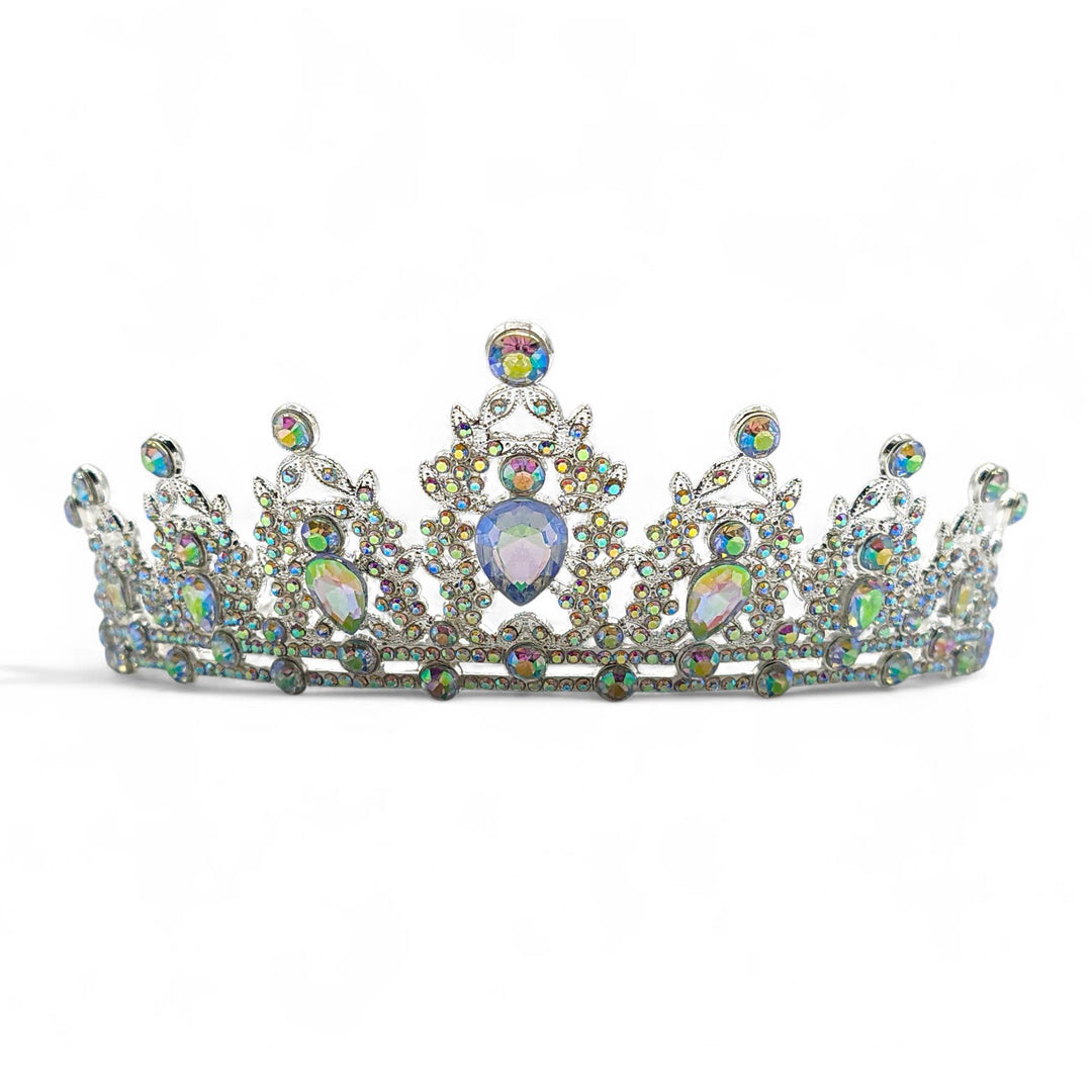 Silver Royal Crystal Tiara – Rhinestone Filigree