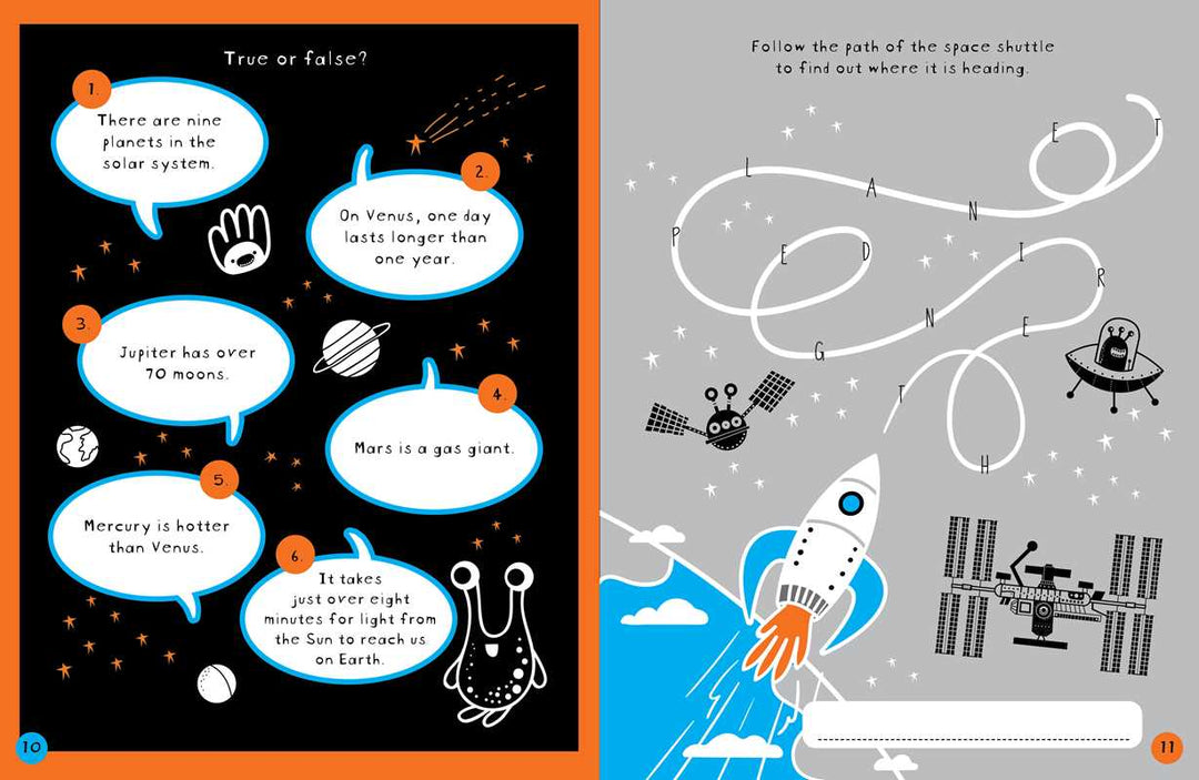 Brain Boosters Space Puzzles Learning Activity Book for Kids by Vicky Barker