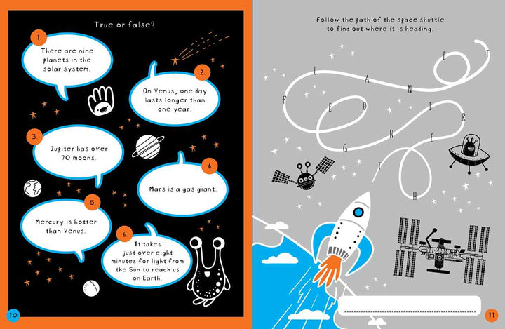 Brain Boosters Space Puzzles Learning Activity Book for Kids by Vicky Barker