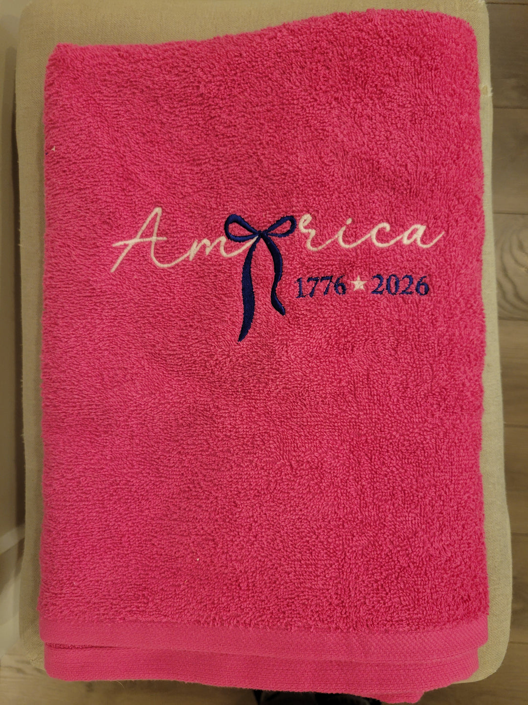Embroidered America 1776-2026 Towel