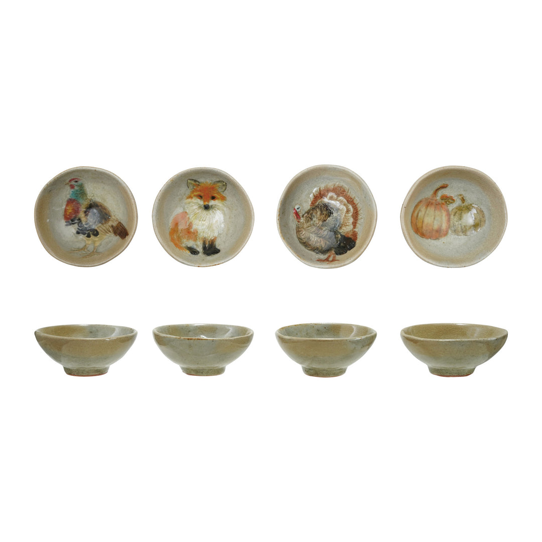 Handpainted Fall Stoneware Dish, 4 Styles