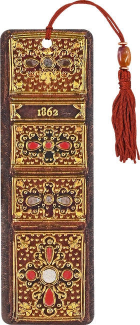 Antique Book Spine Beaded Bookmark