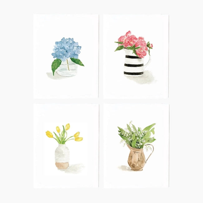 Watercolor Greeting Card 8 Set- Various Styles