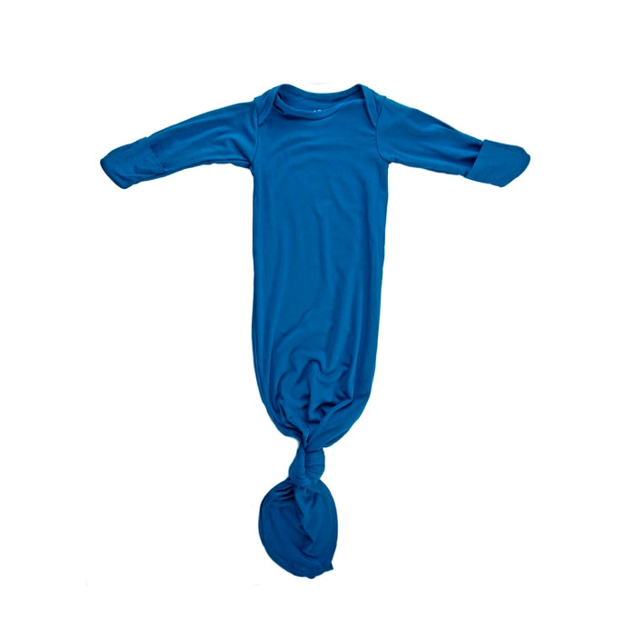 Knotted Baby Gown - Blue (Gown & Hat)