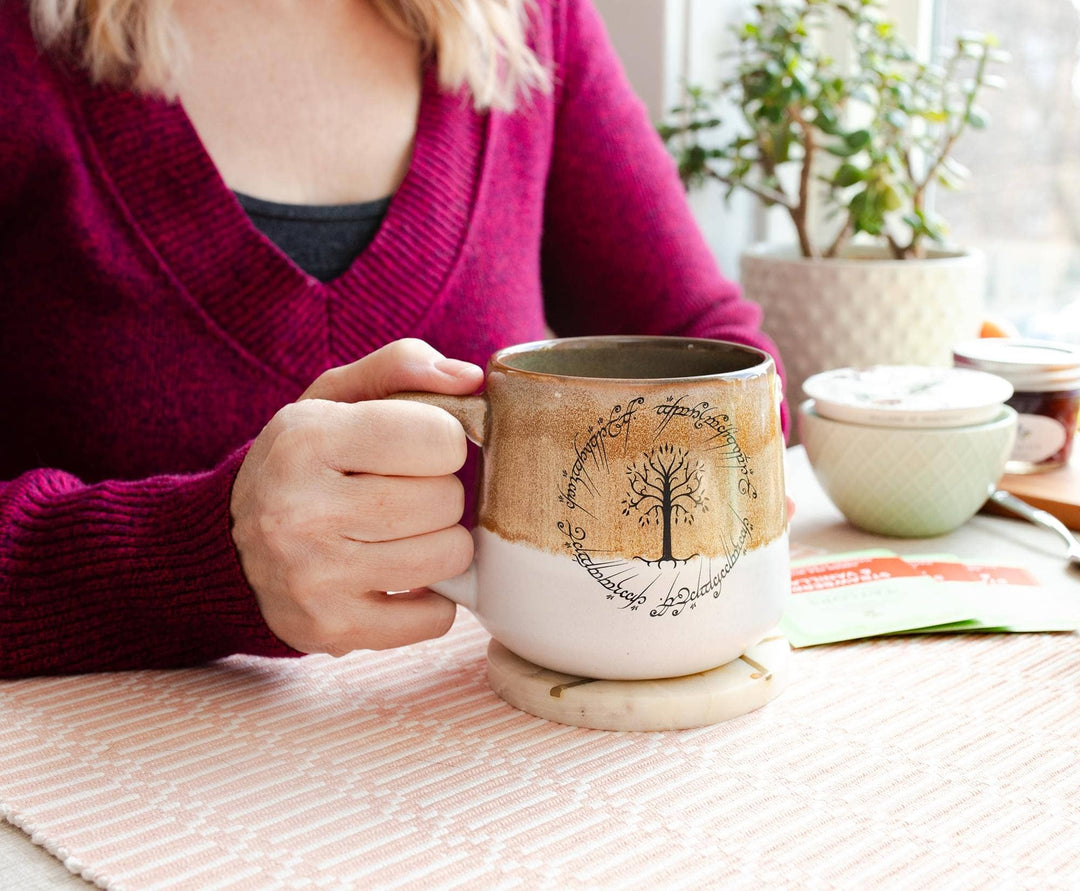 The Lord Of The Rings Elven Text Tapered Ceramic Pottery Mug