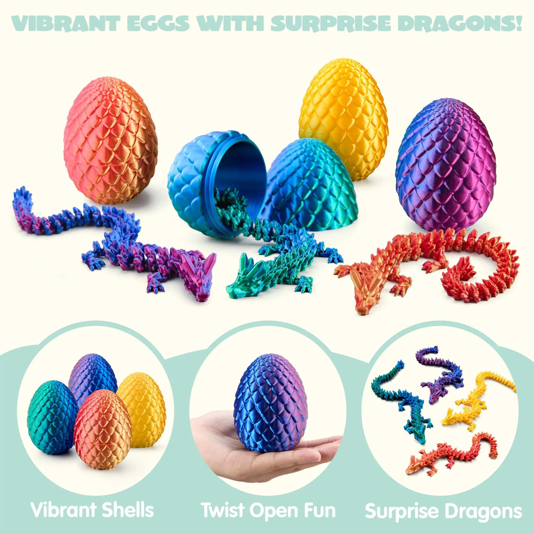 3D Printed Dragon Egg Surprise Fidget Toy