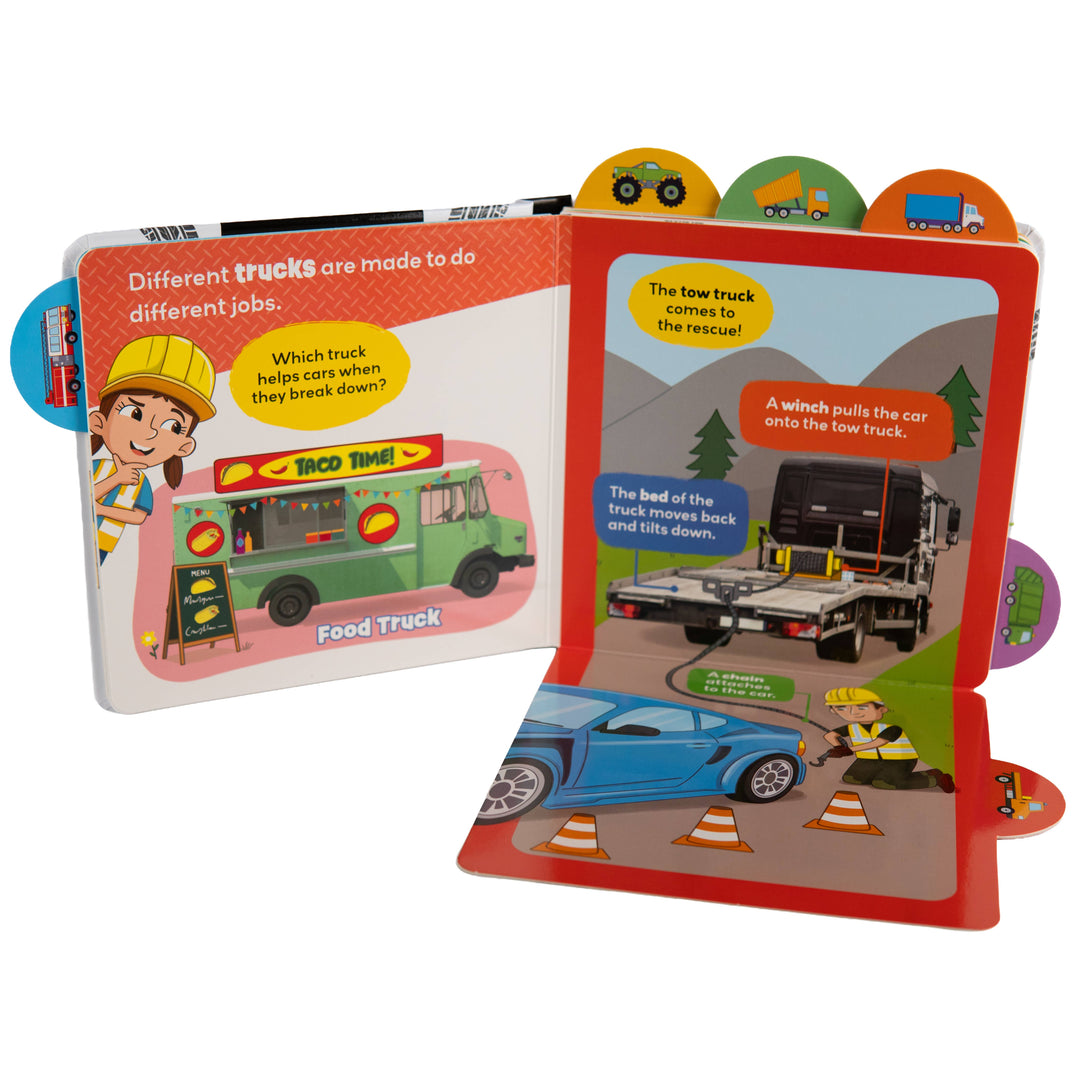 Trucks - Lift a Flap Board Book with Explore Tabs
