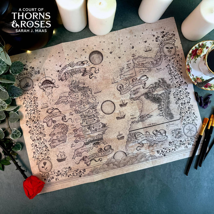 A Court Of Thorns and Roses 16 x 20 Inch Prythian World Map