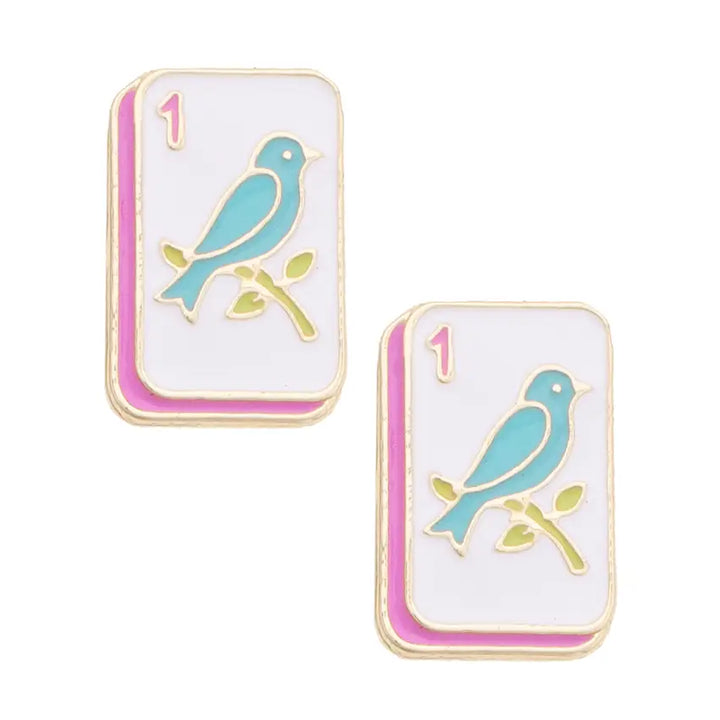 Mahjong Stud Earrings