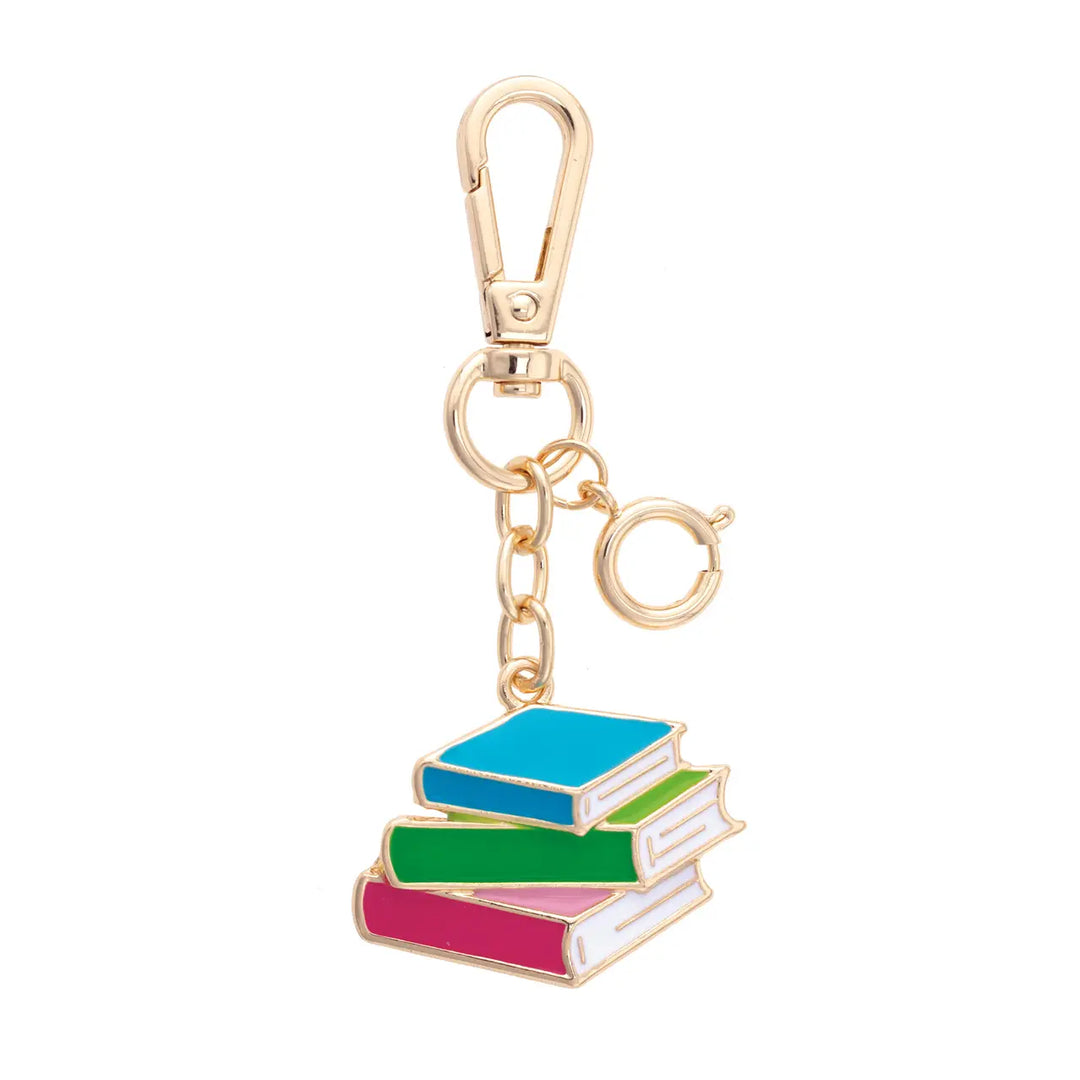 Books Enamel Bag Charm in Multi