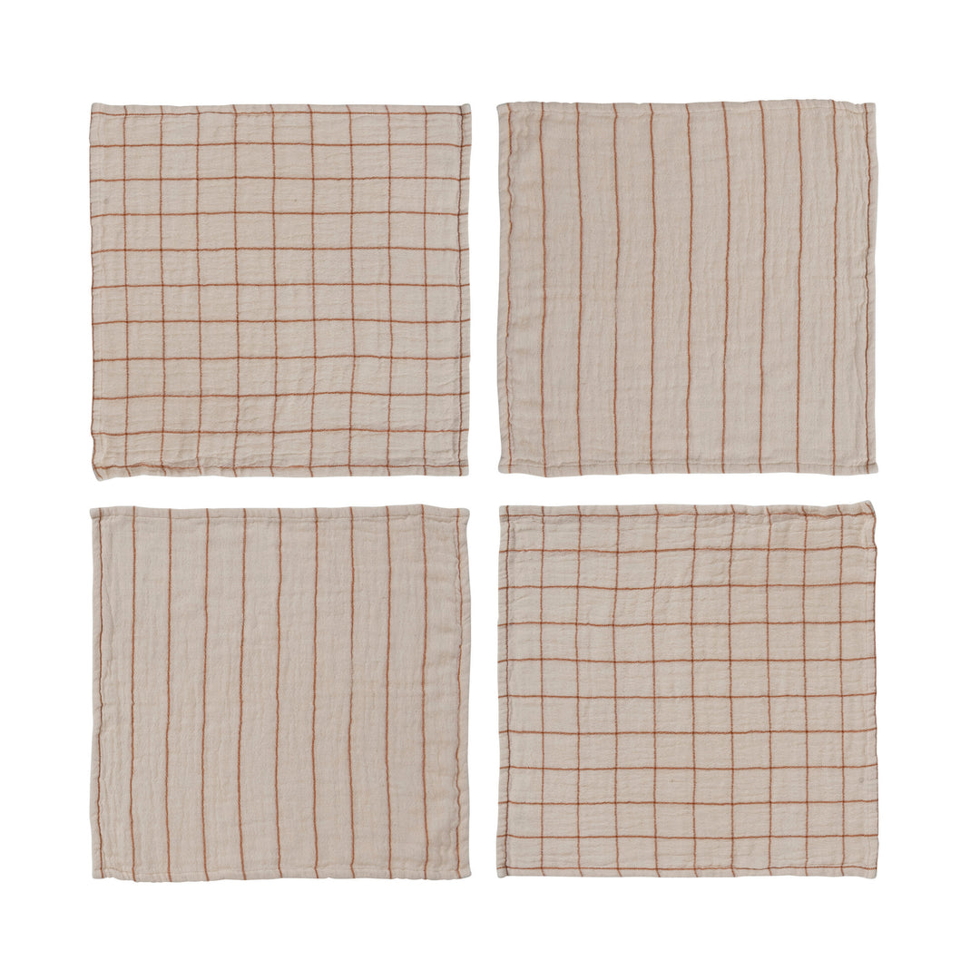 18" Square Cotton Double Cloth Napkins, Set of 4