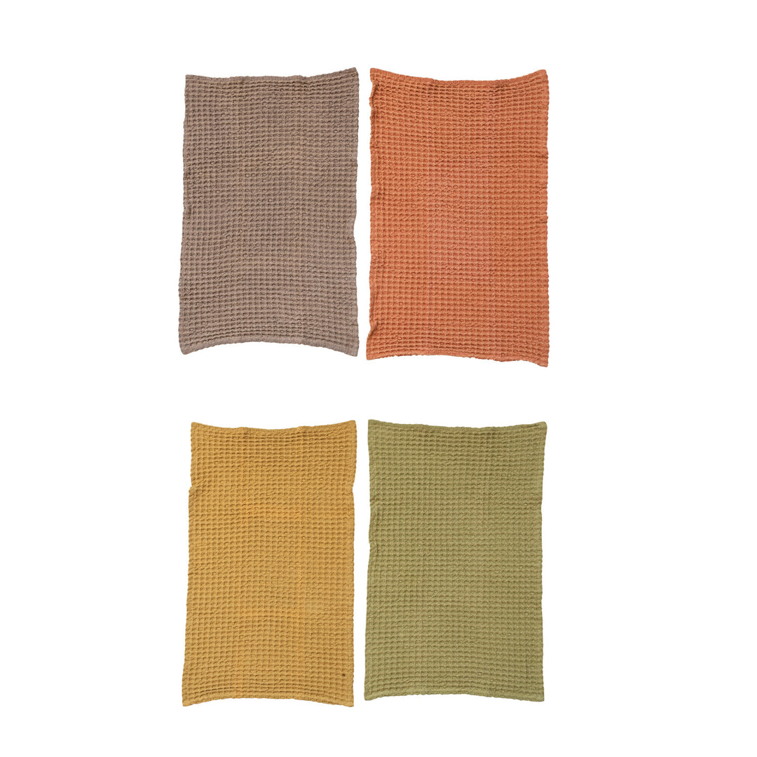 30"L x 20"W Oversized Stonewashed Cotton Waffle Weave Tea Towel, 4 Colors