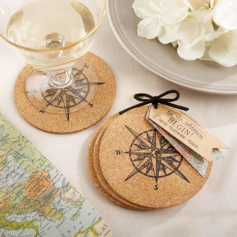 Compass Cork Coasters