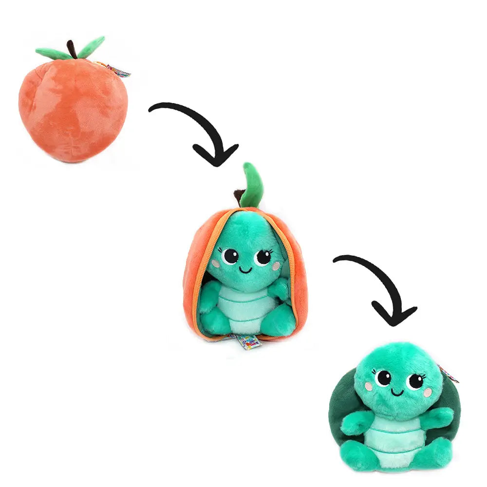 Turtle/Peach - Flipetz Stuffed Toy