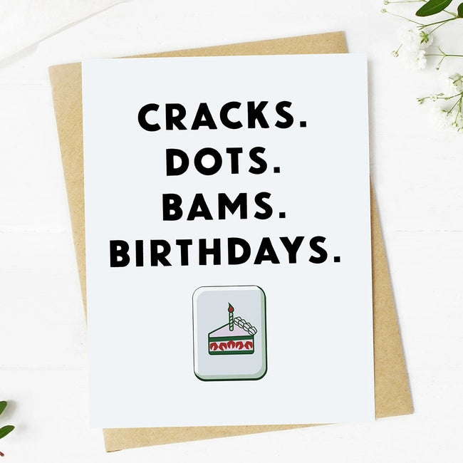 Cracks Dots Bams Birthdays Mahjong Birthday Card