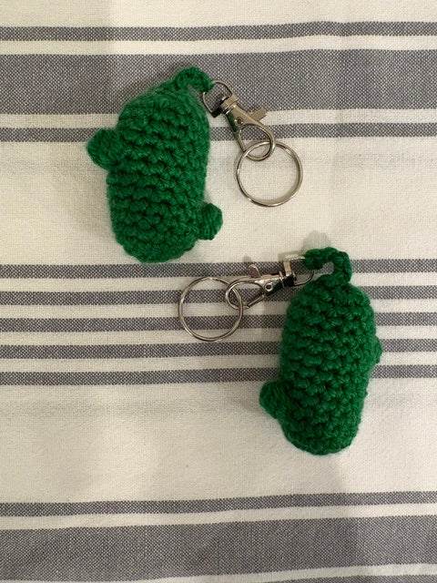 Crochet Pickle Keychain