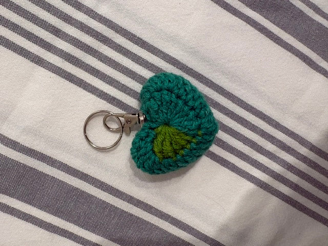 Crochet Heart Keychain