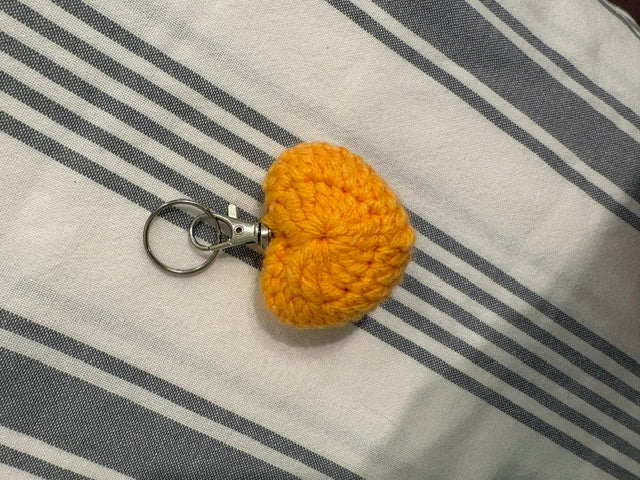 Crochet Heart Keychain