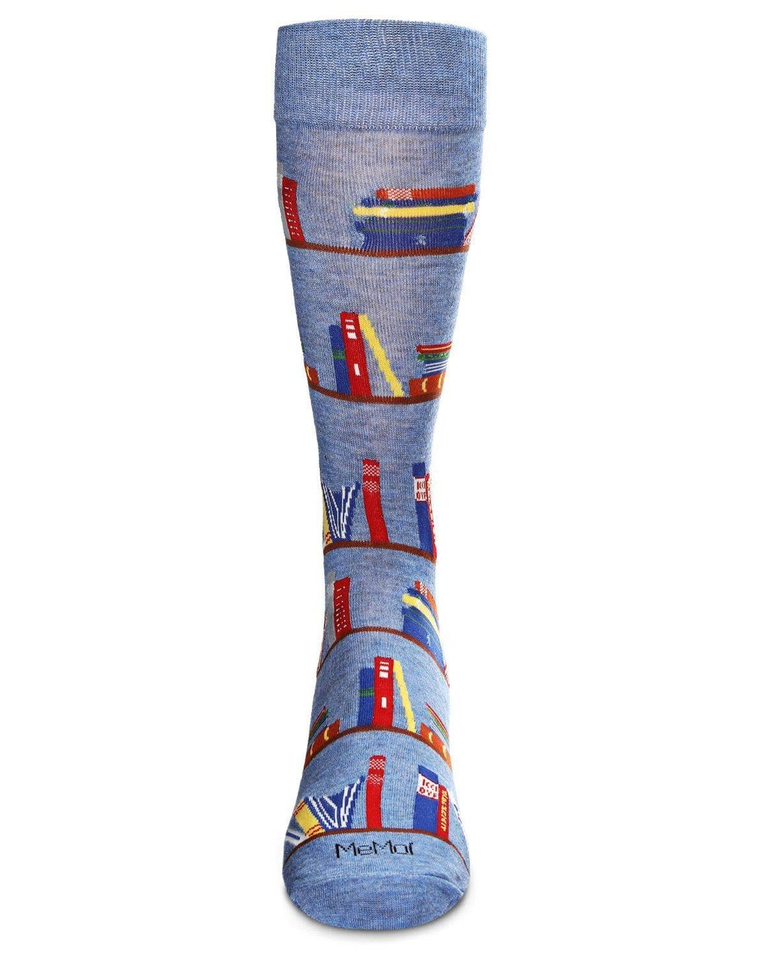 Men's Bookshelf Bibliophile Novelty Crew Sock