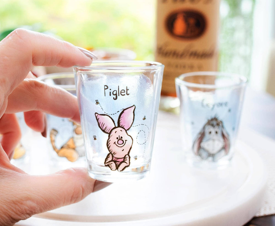 Winnie the Pooh Faces 4 Piece Mini Glass Set