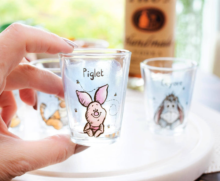 Winnie the Pooh Faces 4 Piece Mini Glass Set