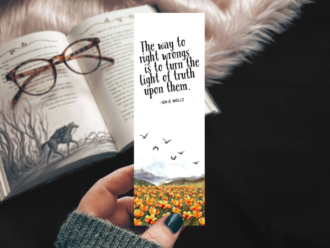 Ida B. WellsQuote Floral Bookmark