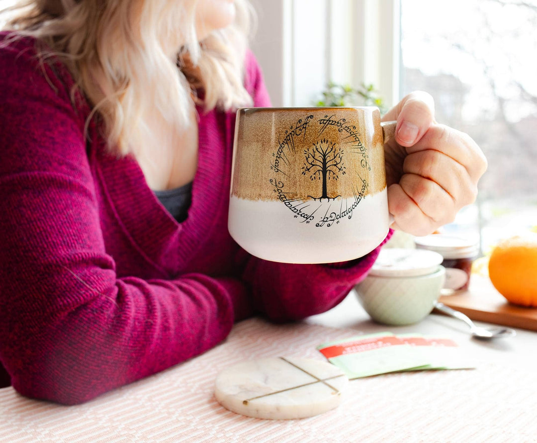 The Lord Of The Rings Elven Text Tapered Ceramic Pottery Mug