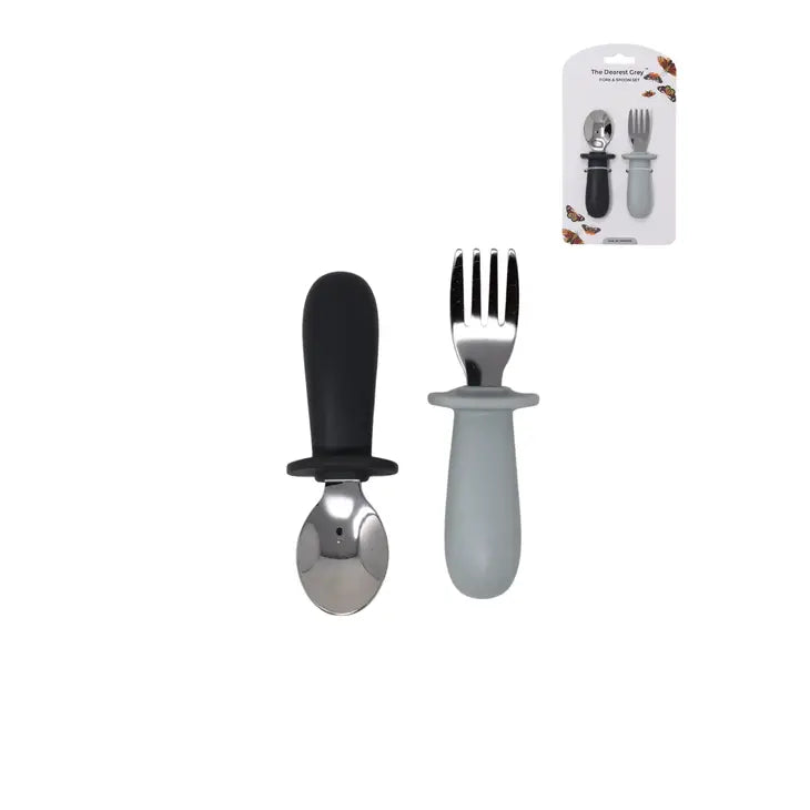 Fork & Spoon Set - Denim & Cloud