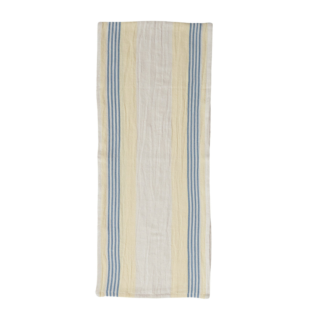 Woven Cotton Table Runner w/ Stripes