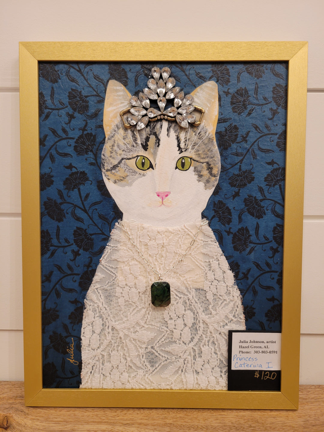 "Princess Caterina I" Original Artwork by Julia Johnson - Gold 10x13 Frame