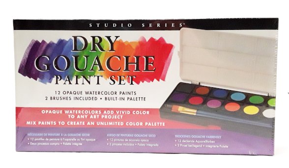 Studio Series Dry Gouache Paint Set (12 watercolor paints)
