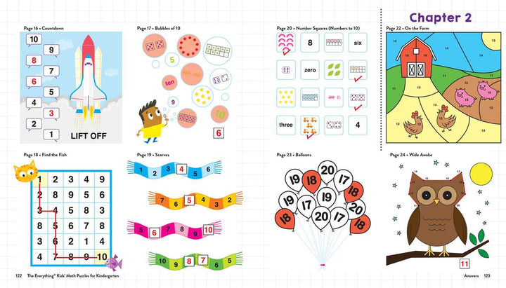 Everything Kids' Math Puzzles for Kindergarten by Hannah Whately