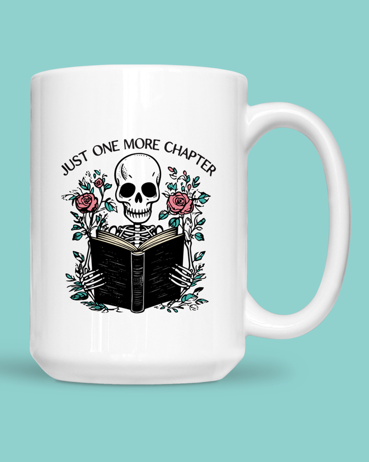 Just One More Chapter Skeleton Mug
