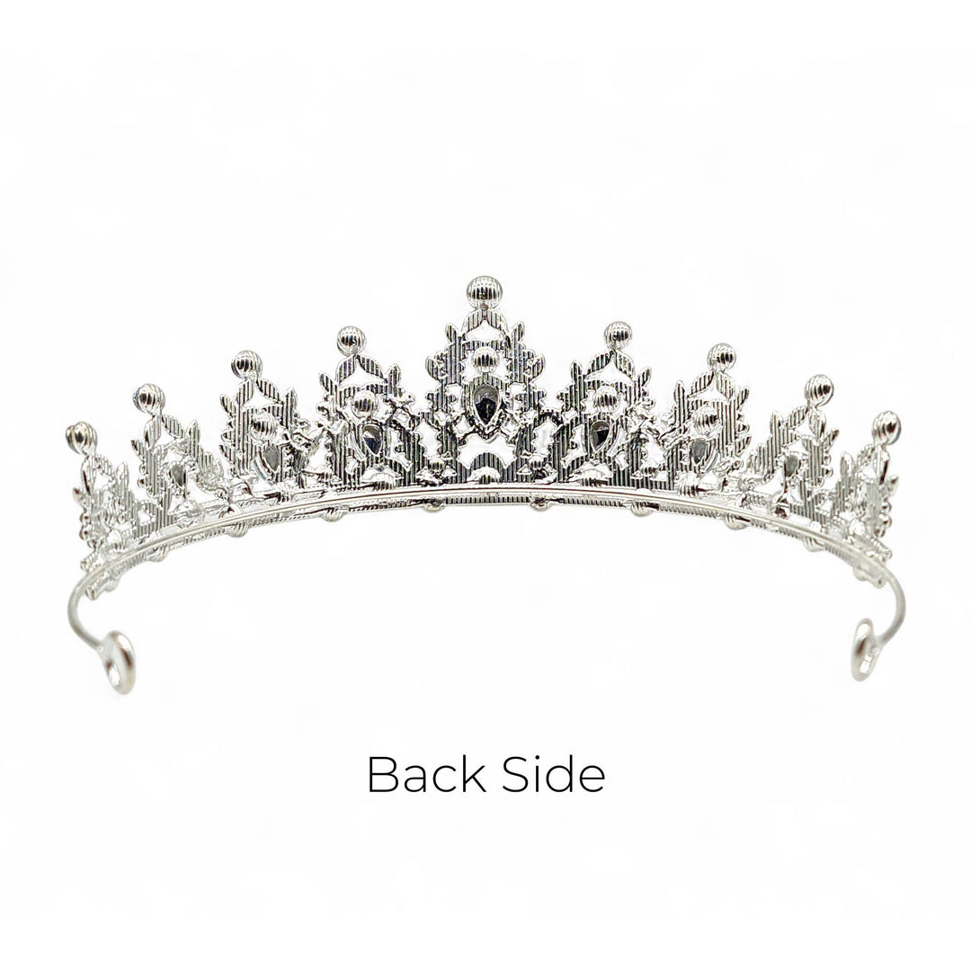 Silver Royal Crystal Tiara – Rhinestone Filigree