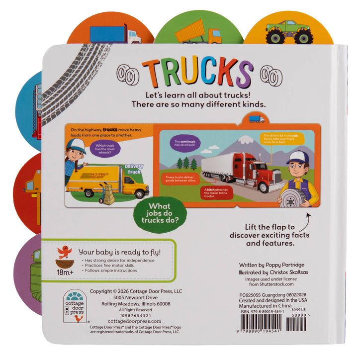 Trucks - Lift a Flap Board Book with Explore Tabs