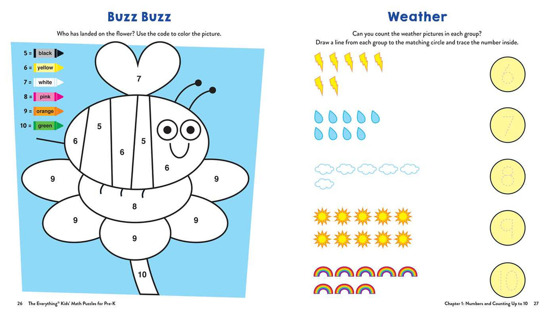 Everything Kids' Math Puzzles for Pre-K by Hannah Whately