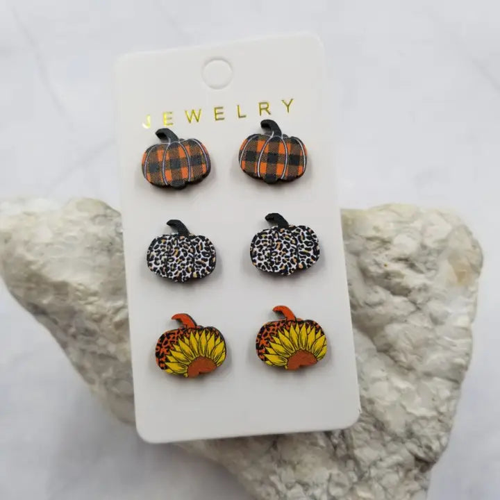 Fall Pumpkin Stud Earrings