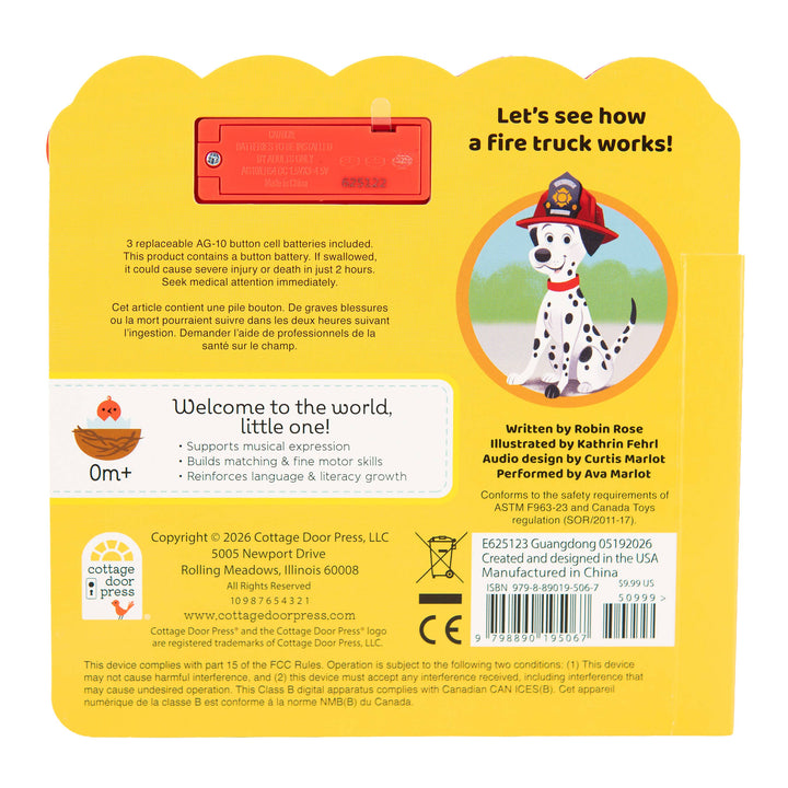 Fire Trucks 4-Button Light-Up Sound Book