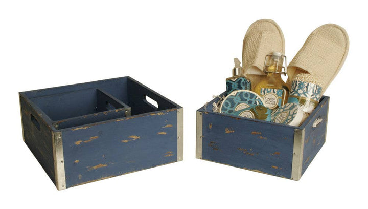 Blue Wood Crates (3 sizes)