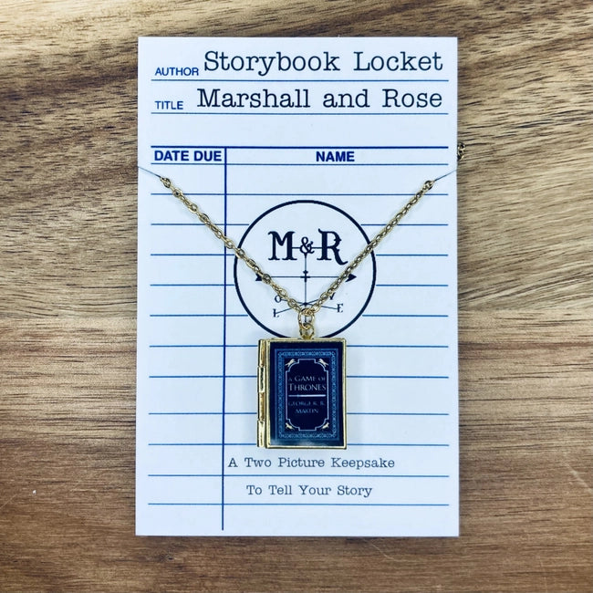 Book Locket on 24-inch chain (Various Styles and Finishes)