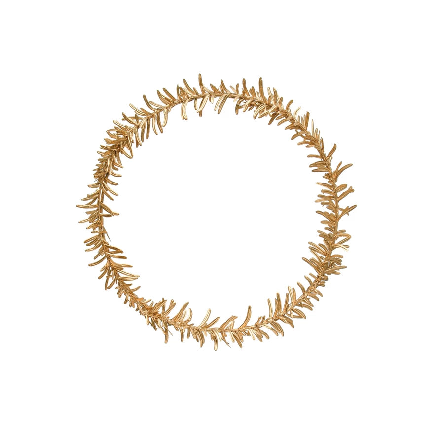11" Gold Faux Leaves Wreath