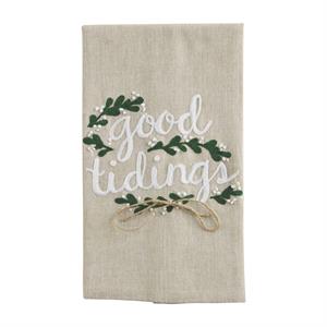 "Good Tidings" Embroidered Towel