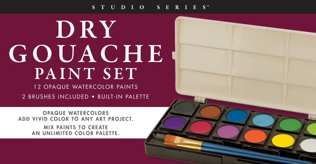 Studio Series Dry Gouache Paint Set (12 watercolor paints)